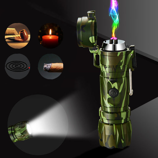 Tactical Lighter With Flashlight And Compass