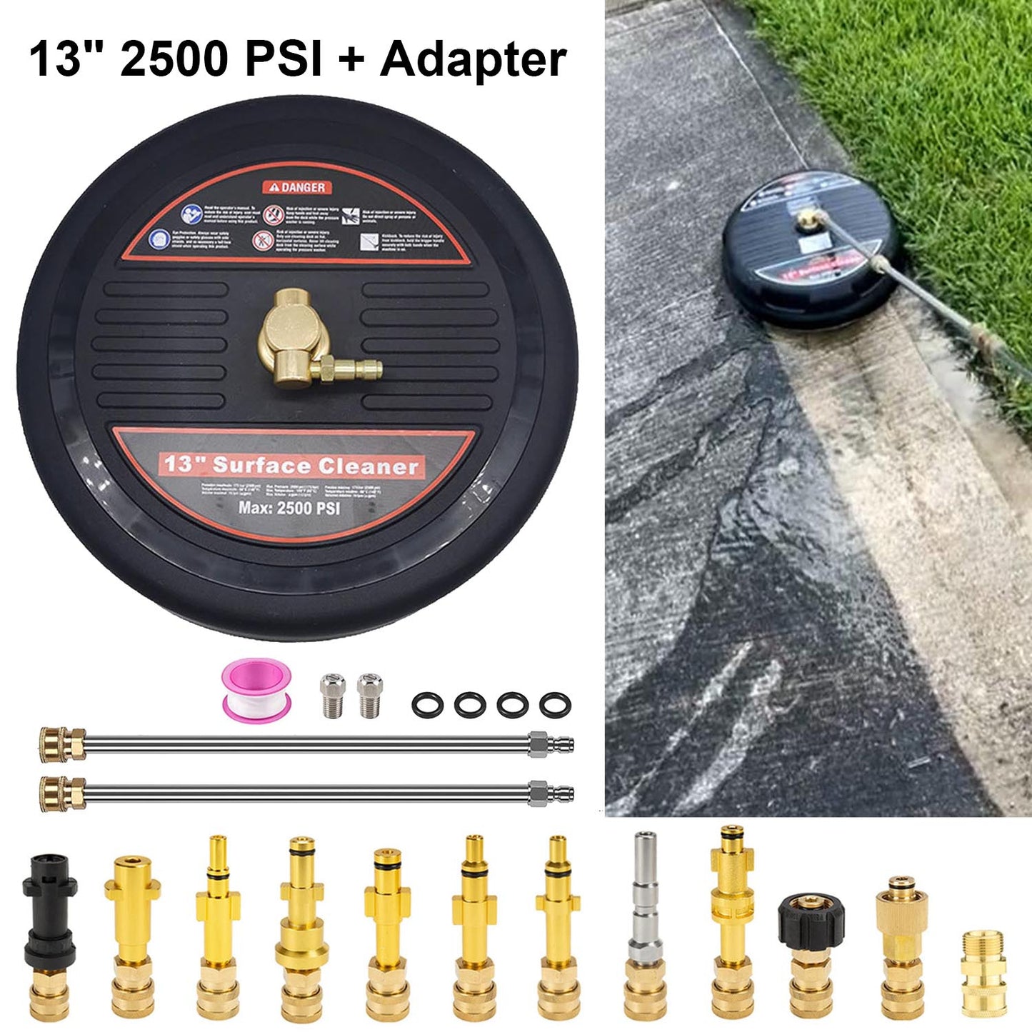 2500PSI 13 Inch Pressure Washer Surface Ground Floor