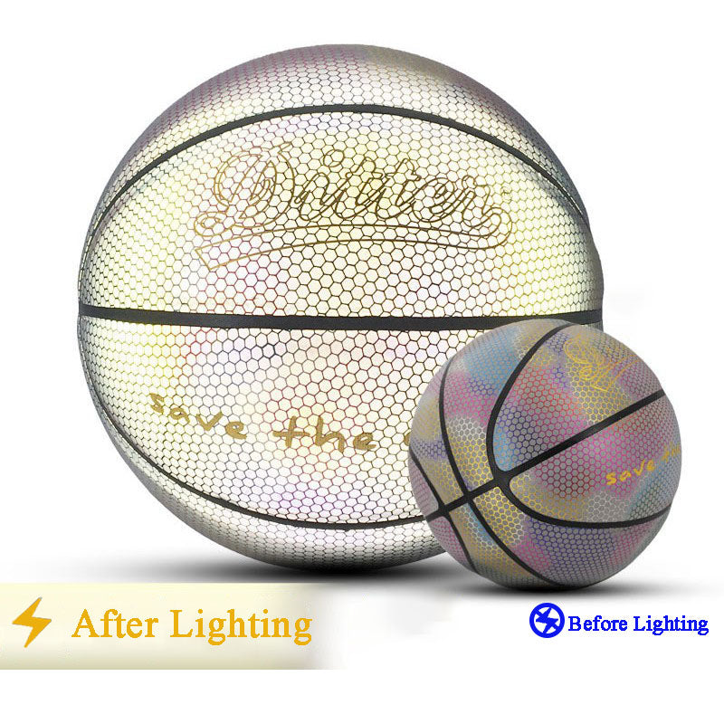 Holographic Glowing Reflective Basketball