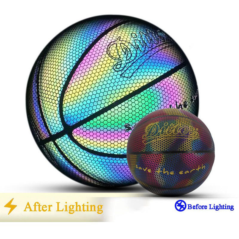 Holographic Glowing Reflective Basketball