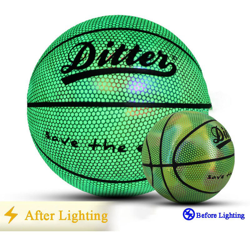 Holographic Glowing Reflective Basketball