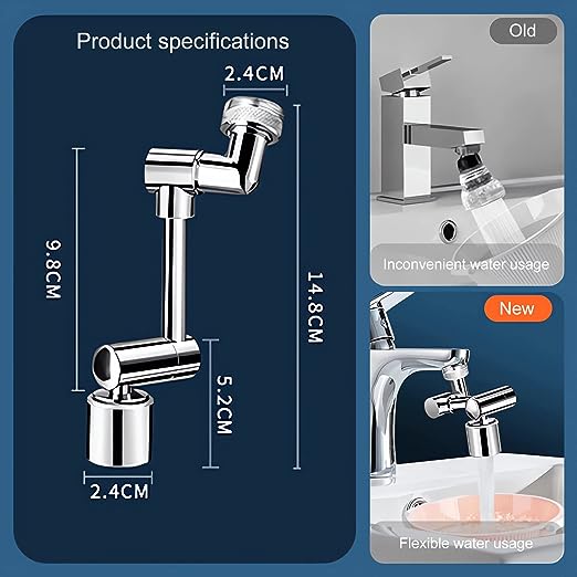 Metal/Copper Faucet Extension 1440° Aerator