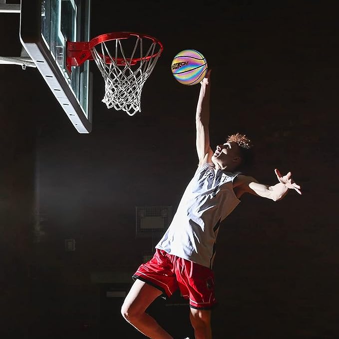 Holographic Glowing Reflective Basketball