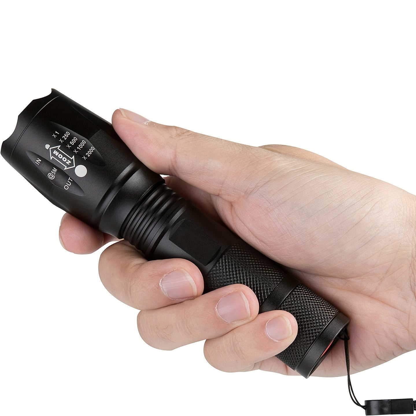 2000LM Waterproof Flashlight Built in Battery USB Charging