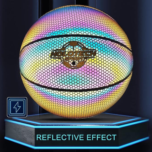 Holographic Glowing Reflective Basketball