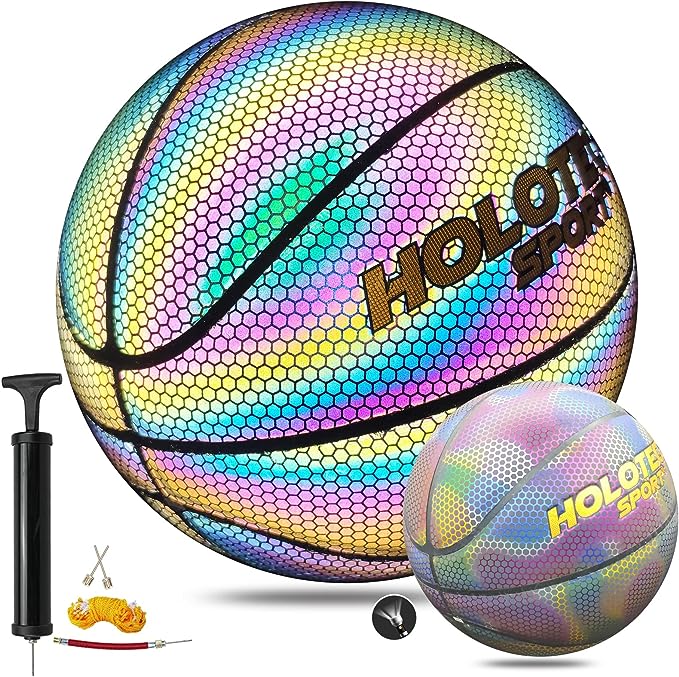 Holographic Glowing Reflective Basketball