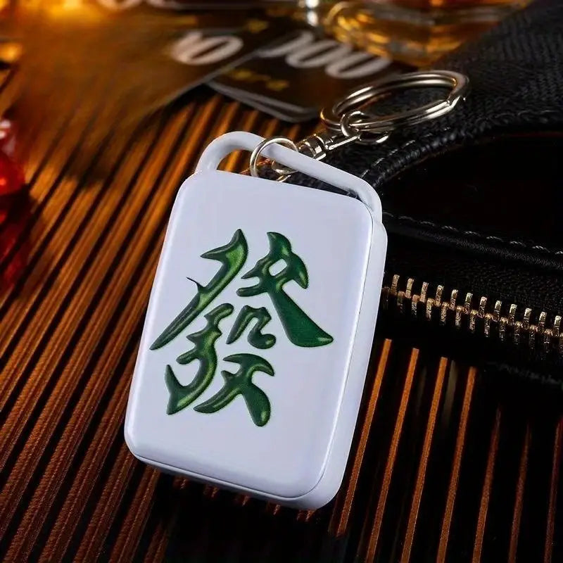 Rechargeable Flameless Lighter Windproof Keychain Playing Card Pattern