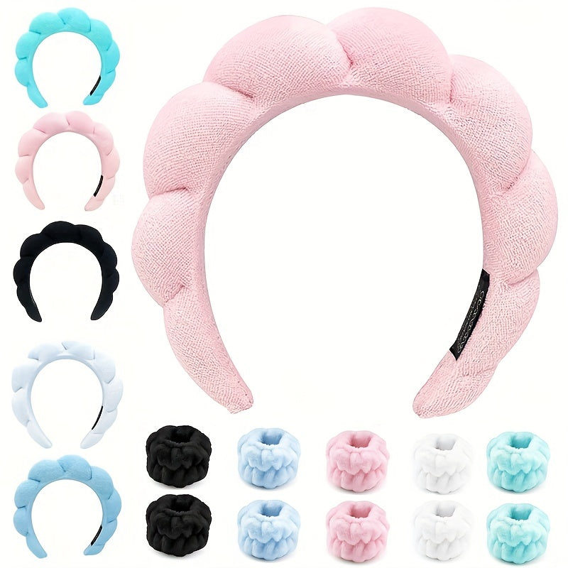 1 Set Spa Headband Wrist Towels Scrunchies/Wristband Set for Washing Face