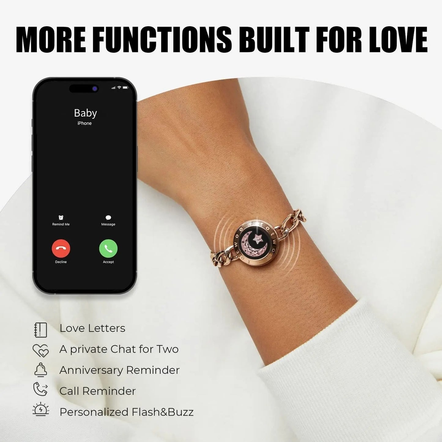 totwoo Long Distance Touch Bracelets for Couples