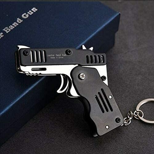 Mini Folding Rubber Band Gun Toy Keychain