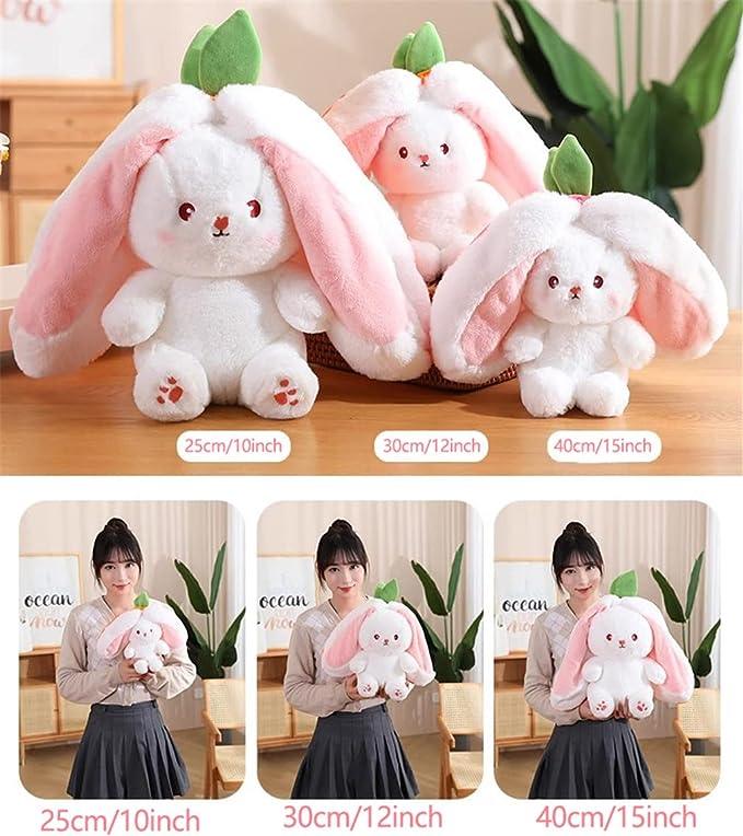 Reversible Carrot Rabbit & Strawberry Bunny Pillow - ShopAllurefy